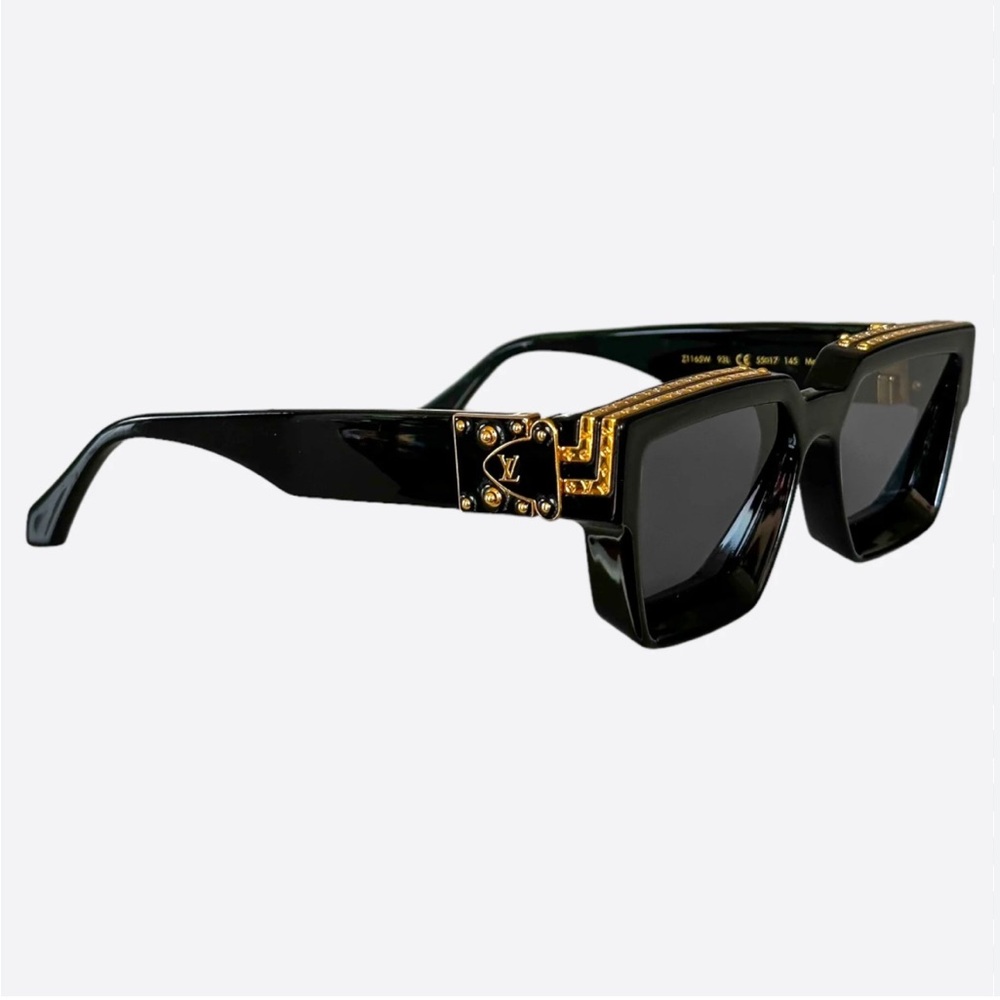 Louis Vuitton Black Sunglasses with Gold Details